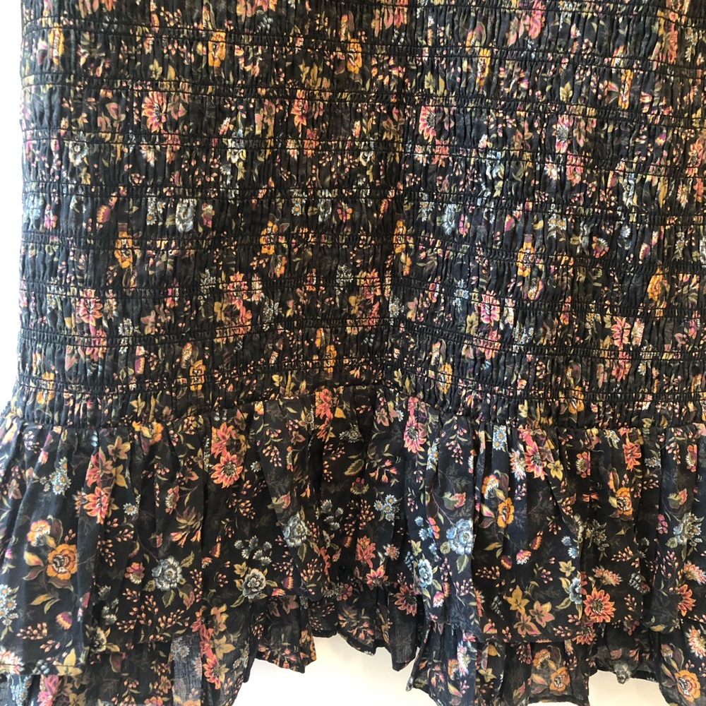 Veronica Beard Farha Black Floral Smocked Mini Dress size 12 - Picture 7 of 13
